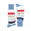 Colorful striped socks with 'Corgi' branding on a white background