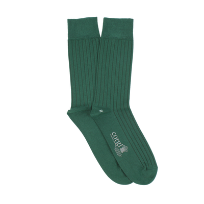 Men's Brecon Ribbed green Cotton Socks