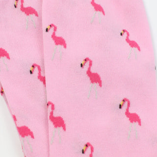 Men's Pink Flamingo Cotton Socks Close Up