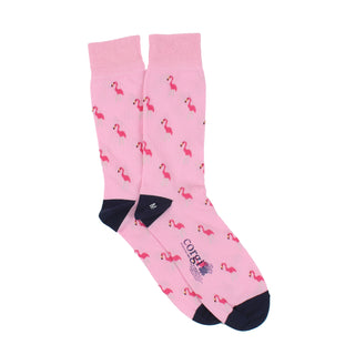 Men's Pink Flamingo Cotton Socks 