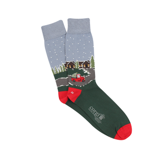 Men's Christmas Log Cabin Cotton Socks