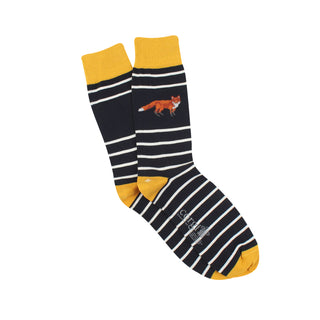 Men's Fox and Stripe Cotton Socks