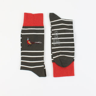 Men's Pheasant and Stripe Cotton Socks
