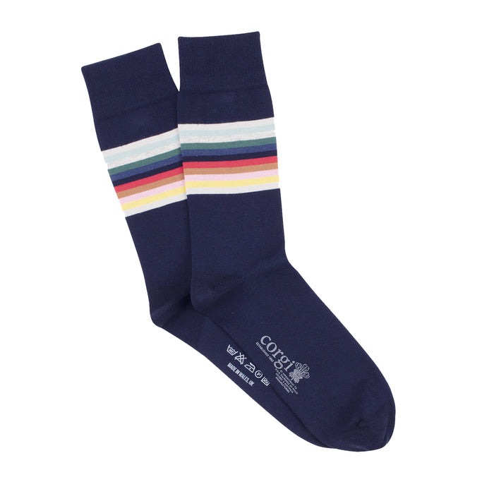 Men's Rainbow Striped Cotton Socks