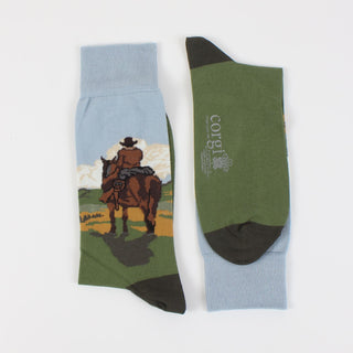 Men's Cowboy Scene Cotton Socks