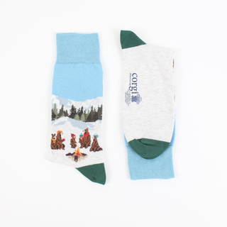 Men's Alpine Bear Scene Cotton Socks