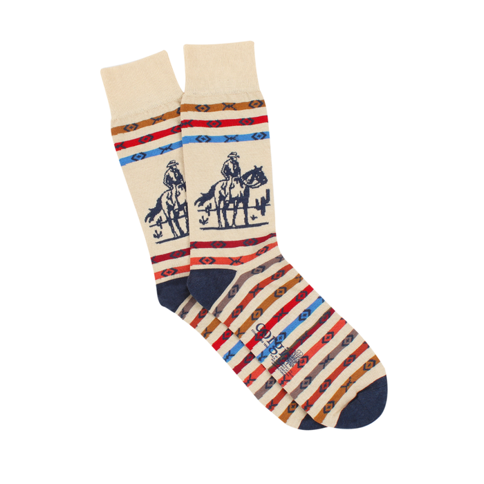 Men's Wild West Patterned Cotton Socks