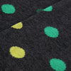Charcoal socks with green and lime polka dots