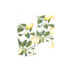 Socks with lemon and leaf pattern on a white background