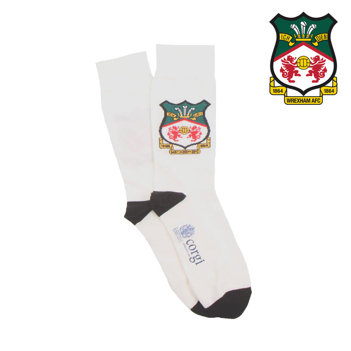 White socks with a logo on a white background