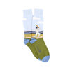 Sock with cricket player design on a white background