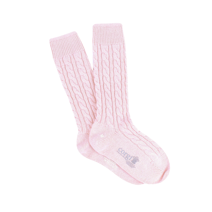 Women's Handmade Cable Pure Cashmere Socks