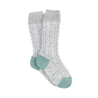 Women's Handmade Cable Marl Cashmere & Cotton Socks