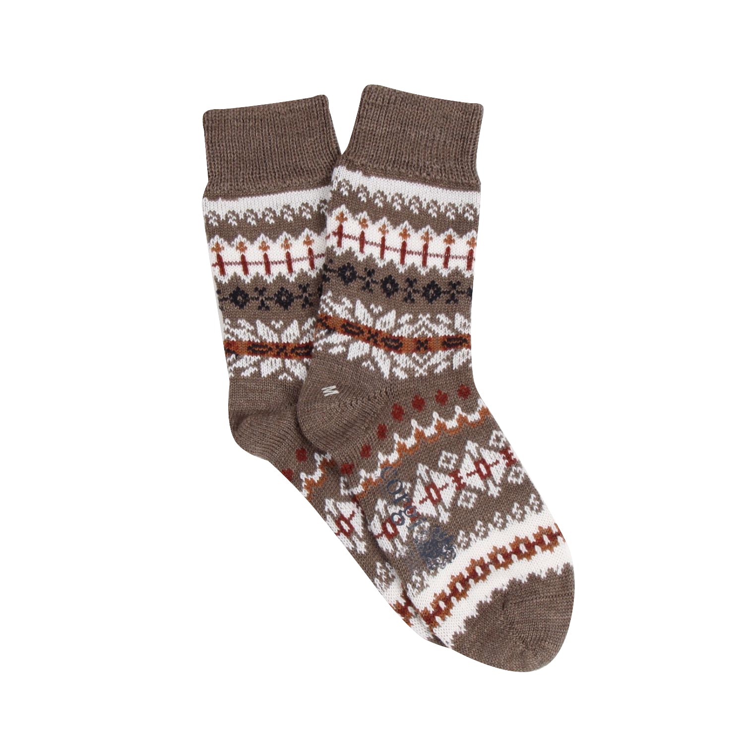 Women's Fair Isle Wool & Cotton Sock & Gift Box