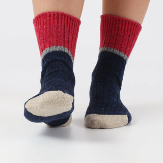 Women's Colour Block Donegal Wool Socks