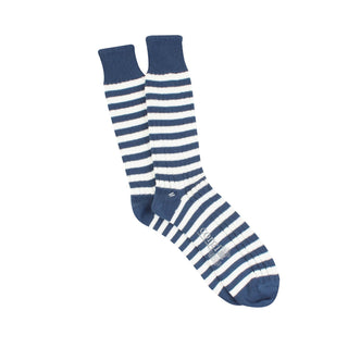 Men's Sailor Stripe Pure Cotton Boot Socks blue
