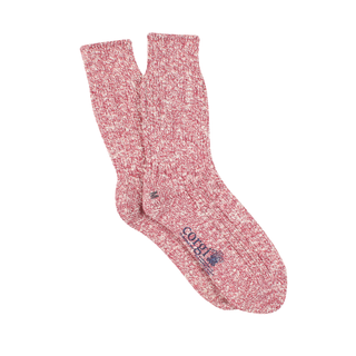 Women's Red Marl Cotton Socks