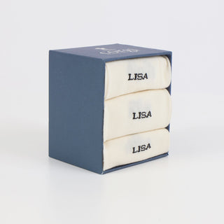 Women's Personalised 3-Pair Cotton Gift Box