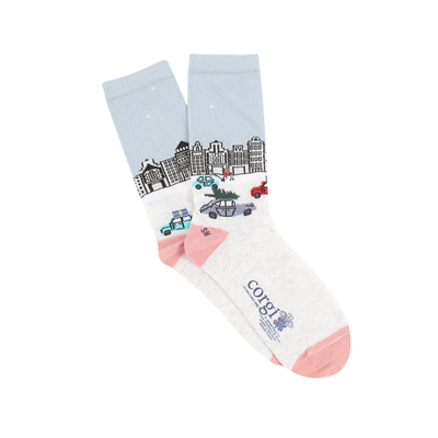 Women's Christmas in the City Scene Cotton Socks