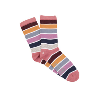Colorful striped socks on a white background