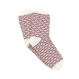 Women's Tile Print Cotton Socks