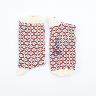 Women's Tile Print Cotton Socks