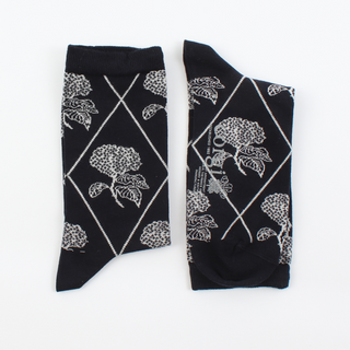 Women's Linear Hydrangea Cotton Socks