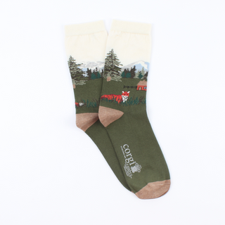 Women's Country Fox Scene Cotton Socks