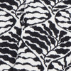 Close-up of black and white modern floral fabric pattern