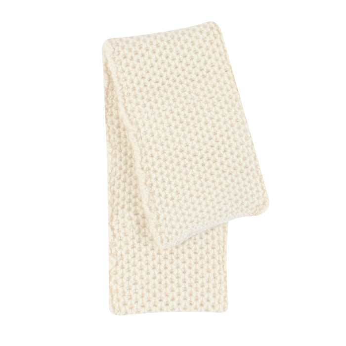 honeycomb textured scarf in ecru