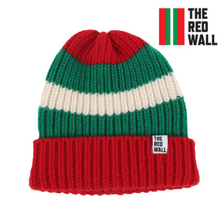 Red Wall Striped Wool Beanie