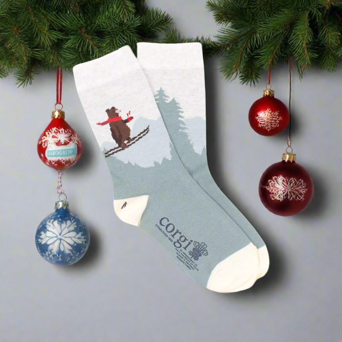 Kids Skiing Bear Cotton Socks