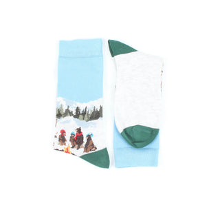 Kids Camp Fire Bear Scene Cotton Socks