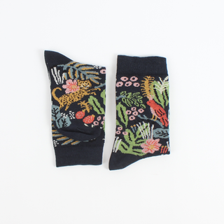 Kids Leopard Jungle Scene Cotton Socks