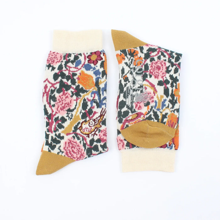 floral socks side by side 
