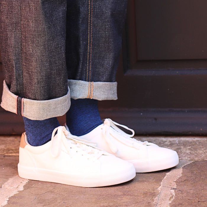 Men's Blue Marl Cotton Socks