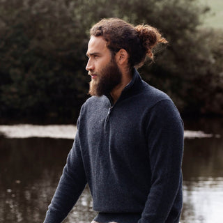 Men's Half Zip Wool Sweater