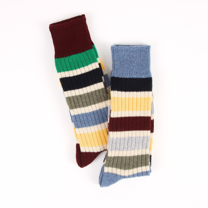 Men's Pantone Stripe Cashmere & Cotton Socks