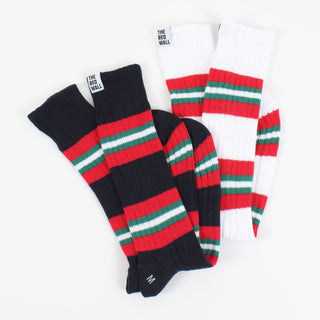 Red Wall Striped Pure Cotton Boot Socks