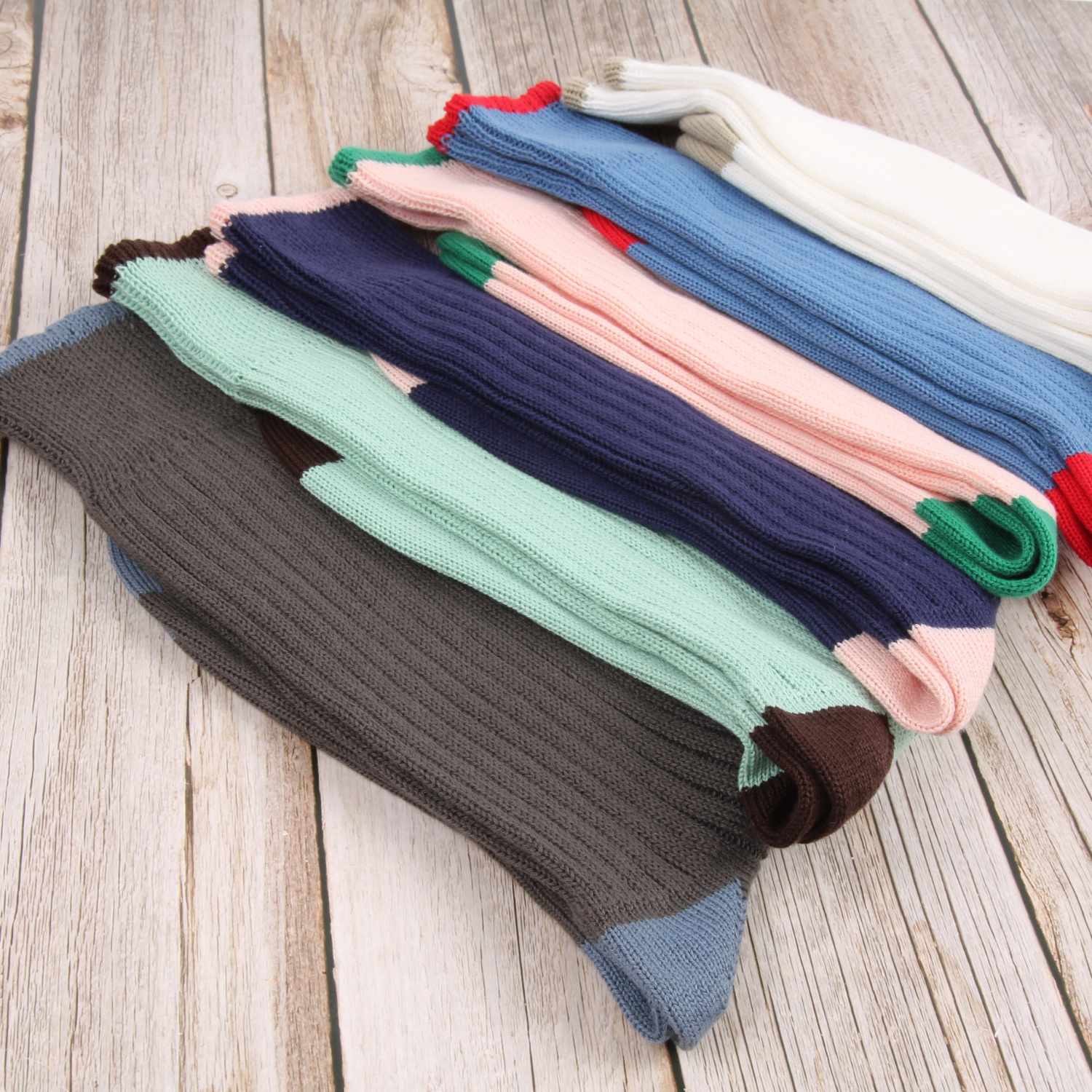 Men's Pure Cotton Contrast Trim Boot Socks