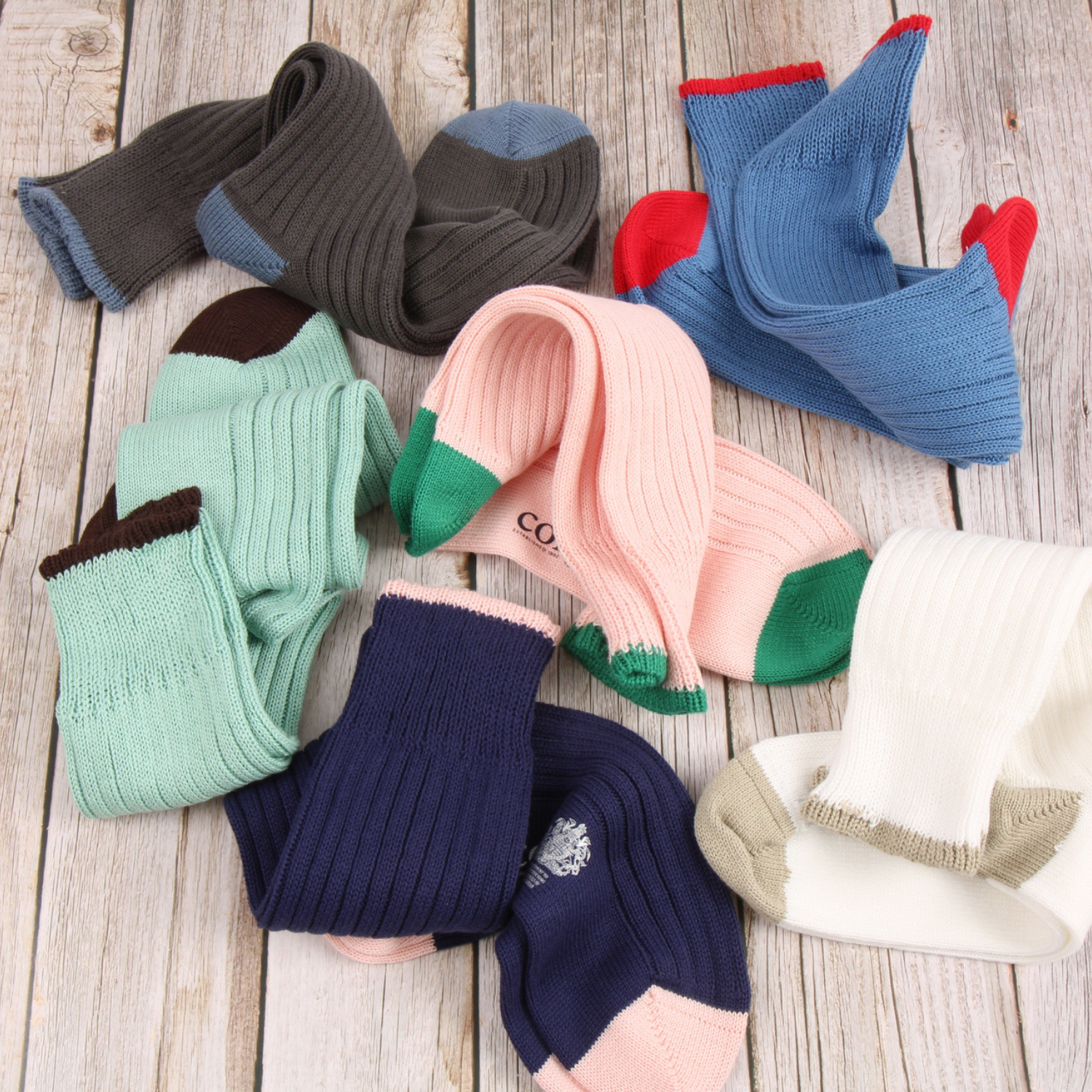 Men's Pure Cotton Contrast Trim Boot Socks