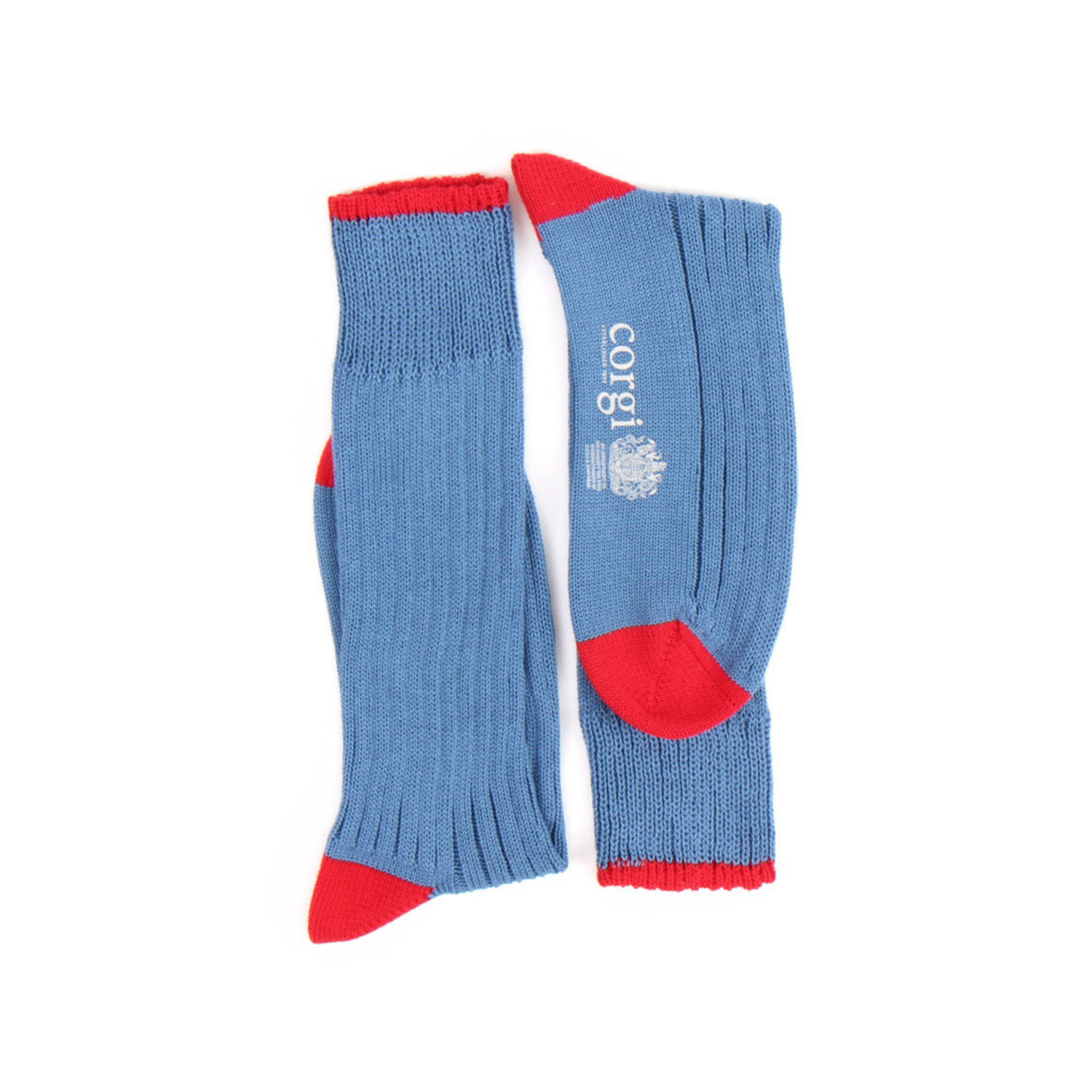 Men's Pure Cotton Contrast Trim Boot Socks DENIM