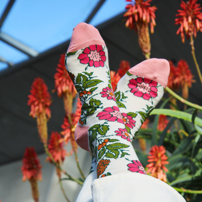 Women's Floral Tapestry Cotton Socks