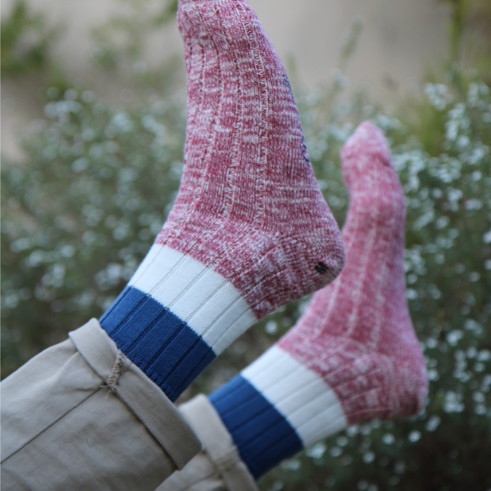 Men's Mid Stripe Pure Cotton Boot Socks