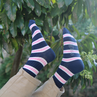 Men's Oxford Stripe Quarter Cotton Socks