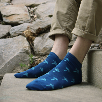 Men's Palm Trees Cotton Trainer Socks