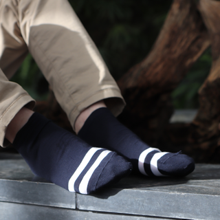 Men's Sports Striped Cotton Trainer Socks