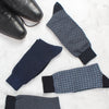 Men's 4-Pair Navy Dress Socks