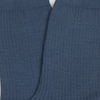 Close-up of blue ribbed fabric with a white background