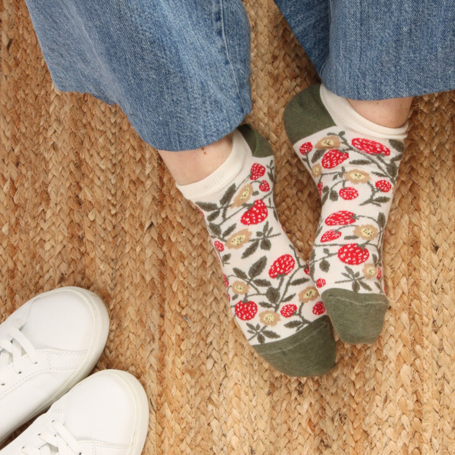 Women's Strawberry Cotton Trainer Socks